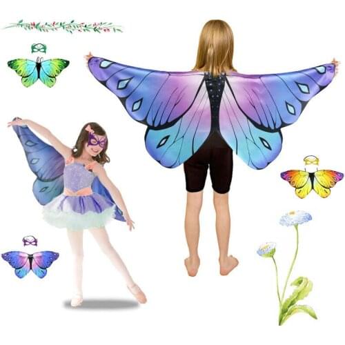 Girls Butterfly Wing Kids Fairy Accessories Child Day Stage Performance Outfits Fairy tale princess cosplay Butterfly Wings Cape