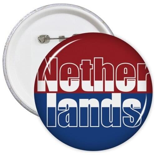 Netherlands Country Flag Name Round Pins Badge Button Clothing Decoration 5pcs Gift