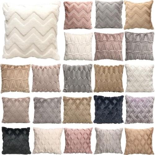 Flannel Pillow Case 45*45 Pillow Slip Throw Pillowcases Decorative Pillows Pillow Cushion Cover Home Car Sofa Bed Pillow Covers