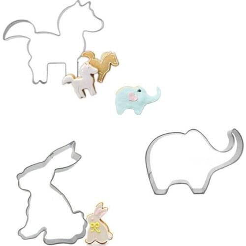3pcs Zoo Cookies Vegetable Biscuit Cookie Cutter Tools Baking & Pastry Tools Kitchen Accessories Stainless Steel Cheap Things