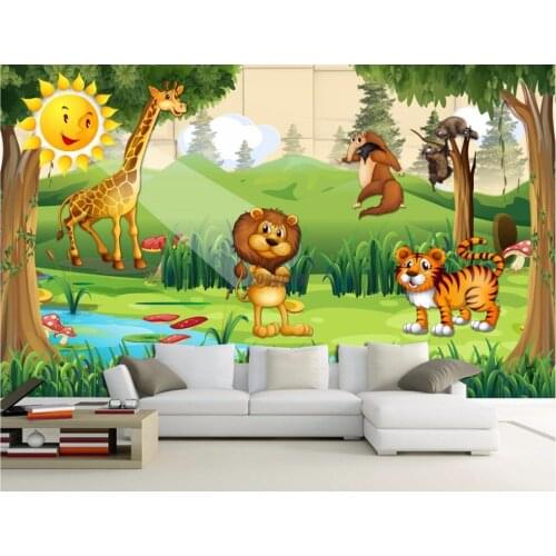 Art Wallpaper Cartoon & Animal for Children Abstract designs used for TV background/living room/ hotel decoration/shopping cent