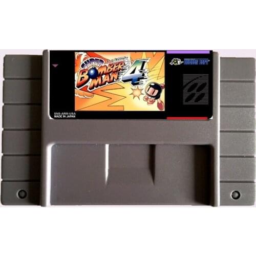 High Quality 16 Bit Super Bomberman 4 NTSC Big Gray Game Card For USA Version Game Player