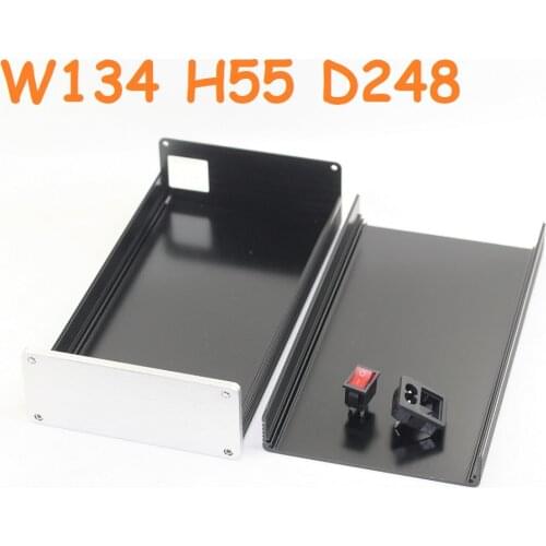 Simple Preamp DAC DIY Power Amplifier Chassis Aluminum Enclosure Preamplifier Headphone Case W134 H55 D248