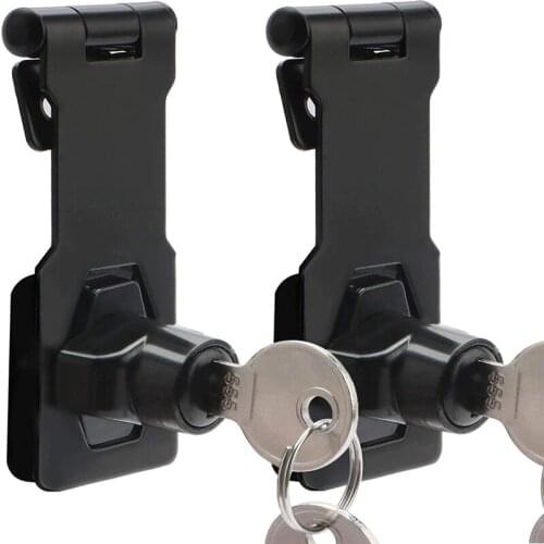 GTBL Metal Latch Hasp Latches with Lock 2Pack 3Inch 2 in 1 Latch Buckle and Padlock Heavy Duty Hardware Door Lock Buckle