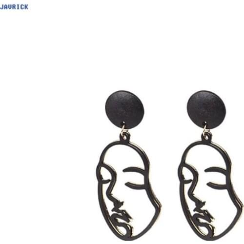 New Abstract Face Earrings Creative Women Jewelry Fashion Gift Art Hollow Dangle