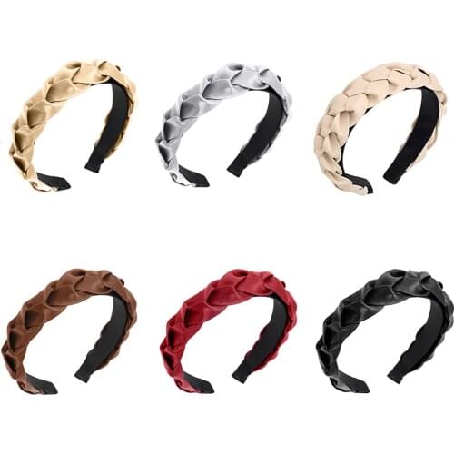 Oaoleer 2021 New Leather Braided Headband Women Bezel Hairband For Ladies Hair Hoop Hairbands Woman Hair Accessories