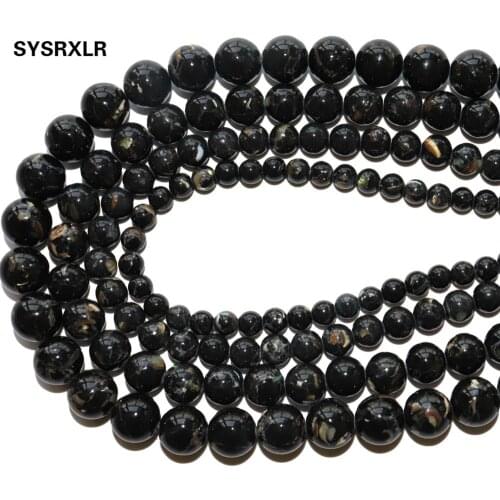 Wholesale Natural Stone Black Howlite Loose Spacer Round Beads For Jewelry Making Diy Bracelet Necklace Material 6/8/10/12 MM