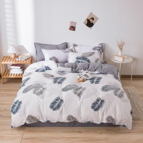 Spring Autumn Nordic Leaf Pattern Home Bedding Sets Adult Boy Girl Duvet Cover Bed Sheet Linens Child Comforter Cover Pillowcase