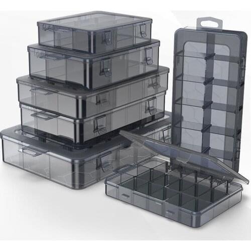 Adjustable 9-24 Grid Storage Container Compartment Plastic Storage Box Component Electronic Drill Screw Beads Storage Toolkit