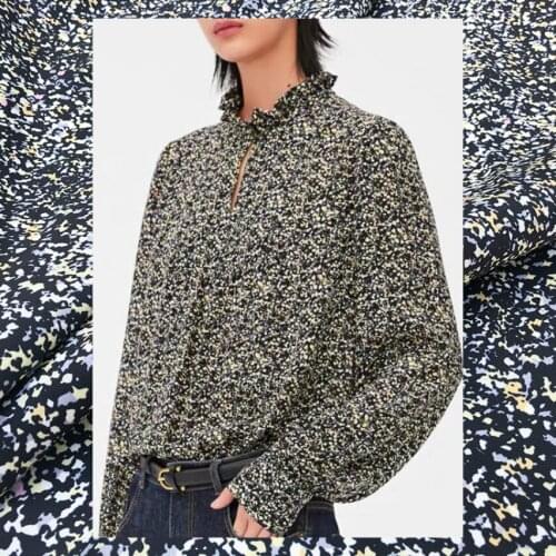Luxury Brand 100% Polyester LFloral Printed Twill Fabric Fashion Clothing Shirt Pajamas Cloth Fabrics for Dress Per Meter