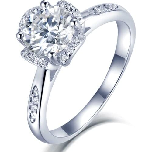 Luxury Women Ring 100% 925 Sterling Silver Ring Noble Moissanite Wedding Rings Jewelry Accessories Gift For Girl Lady Party