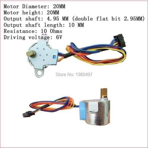 5 Pcs 20MM dc 6v stepper motor with gear box Double flat shaft 4-Phase 5-Wire Micro Stepper Motor arduino
