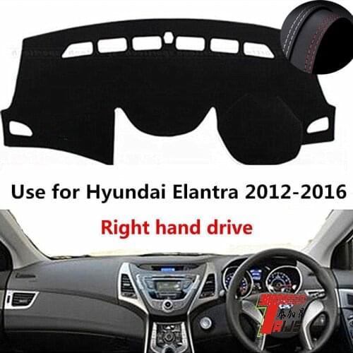 TAIJS Factory Sport Casual Leather Car Dashboard Cover For Hyundai Elantra 2012 2013 2014 2015 2016 Right hand drive