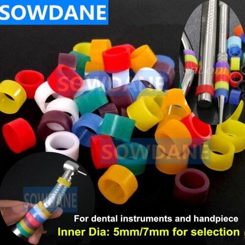 150Pcs Multi-Color Autoclavable Dental Universal Silicone Color Code Ring Colorful Rings for Handpiece or Tools (Dia.7mm/5mm)