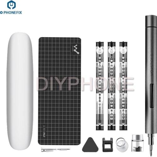 WOWSTICK 1F plus Lithium Precision Screwdriver with 56pcs Bit Driver for mobile phone iphone opening repair USB Charging LED