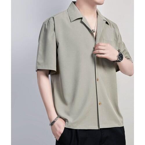 Green Men Shirts Casual Short Sleeve Solid Mens Shirt Work Business Brand Camisas Pocket Summer 2021 New Chemise Homme 9+Colors