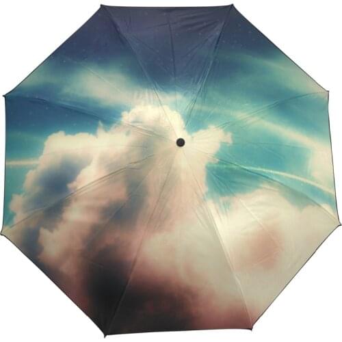 Star Galaxy Space Universe Nebula Cloud Custom Foldable Rain Umbrella Women DIY Anti UV Umbrellas Men Windproof Rain Gear Child