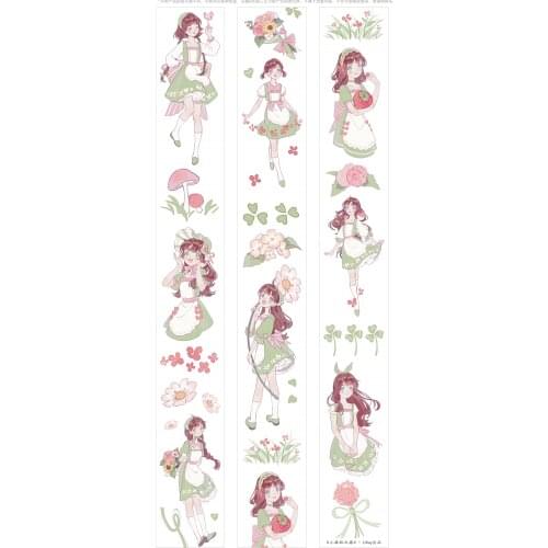 1 Loop Masking Tape Sample Spring Apron Green Pet Likey Cultural Creative 100cm