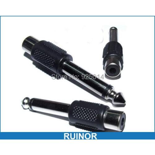 10PCS 6.35mm 1/4" Mono to RCA Audio Jack Adapter For speaker Microphone