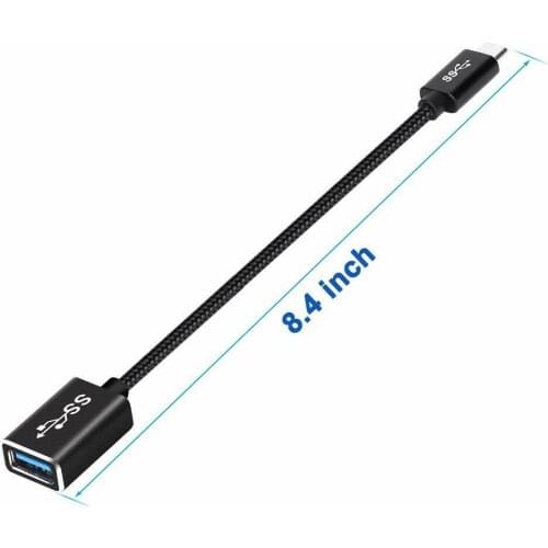 10pcs Black USB-C 3.1 Type C Male To 3.0 A Female OTG Data Adapter Cable For Tablet MacBook 20cm