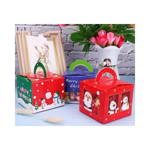20pcs 9.5x9.5x8cm Christmas Packaging Box Apple Box Candy Gift Box Holiday Carton West Point Packaging Box