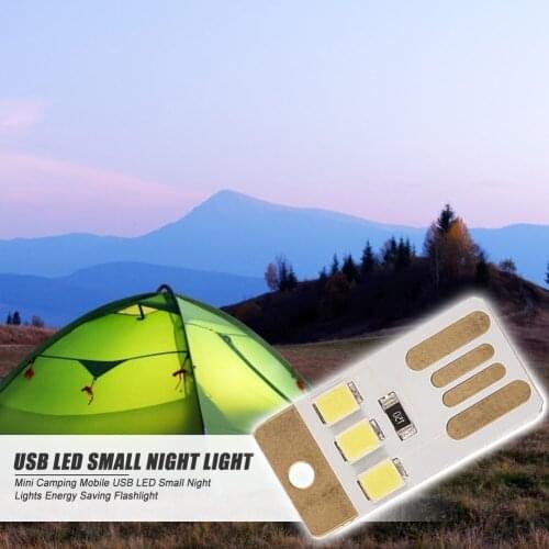 2021Camping Night Hiking Tent Lamp Light Outdoor Portable Energy Saving Flashlight Mini Ultra-thin Mobile USB LED Keychain Night