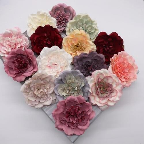 5PCS Peony Flower Heads Decorative Scrapbooking Artificial Flower For Home Wedding Birthday Party Decoration Supplies
