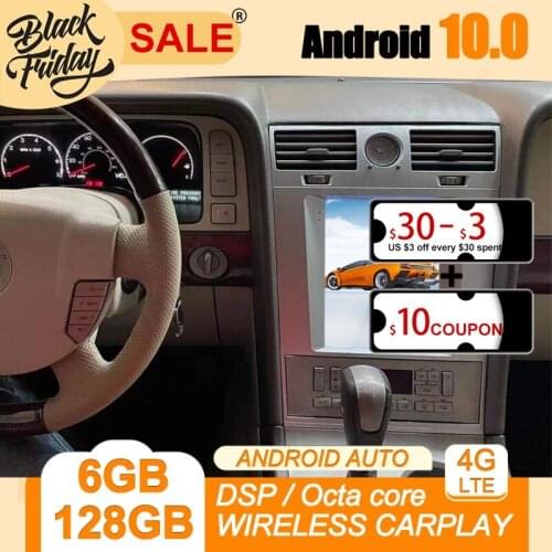6+128G Android 10.0 For Lincoln Navigator 2005-2009 Carplay GPS Navi Multimedia Player Stereo Auto Radio Tape Recorder Head unit