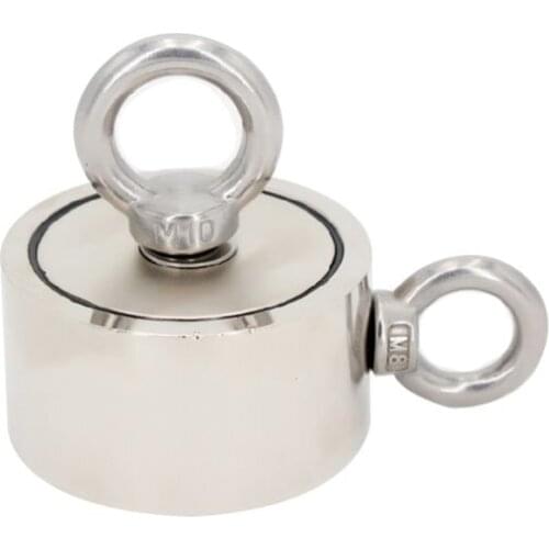 60mm/67mm Strong Magnetic Fishing Tool Pulling Force Round Neodymium Magnet With Eyebolt For River Salvage