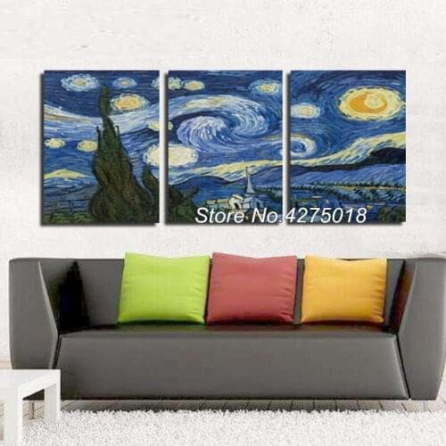 DIY Diamond Painting Cross Stitch Kits Full Diamond Embroidery 5D Square Mosaic Decor Van gogh starry sky triptych ML342