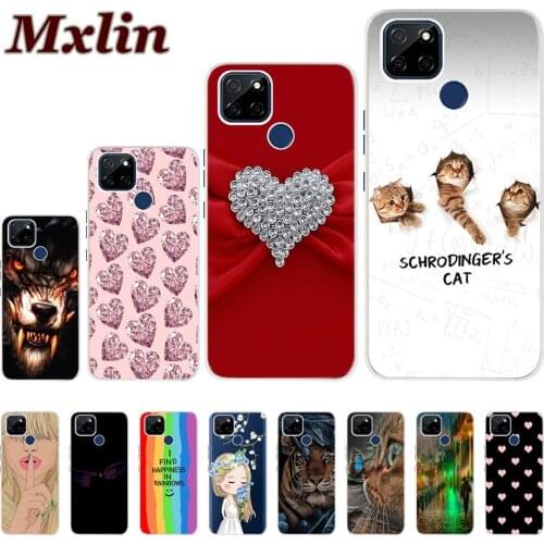 For Oppo Realme V3 V5 Case Luxury Love Heart Silicone Shockproof Soft TPU Phone Cover For Realme V5 Global V 5 V 3 RealmeV3 Case