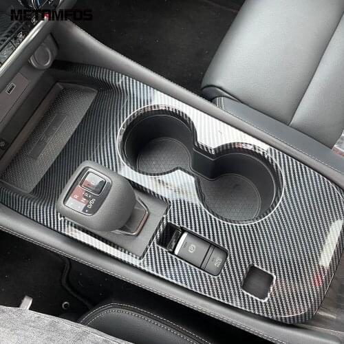 For Nissan Rogue X-trail 2021 2022 Carbon Fiber Gear Shift Box Cover Molding Trim Decoration Frame Inner Accessories Car Styling
