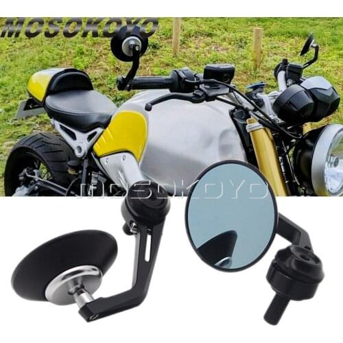 For BMW R NINE T NINET R9T R 9 T Racer Pure Urban Scrambler F800R HP4 S1000 RR Black Silver Motorcycle CNC Round Bar End Mirrors