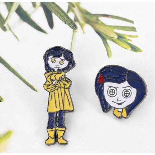 Coraline Enamel pins brooch badge men women Fashion accessories jewelry horror movie series metal lapel pin gifts