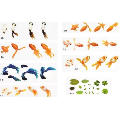 Resin Stickers Gold Fish Deer Fill Decorative Sticker Fit DIY Epoxy Resin UV Jewelry Micro Landscape Scrapbooking Stickers