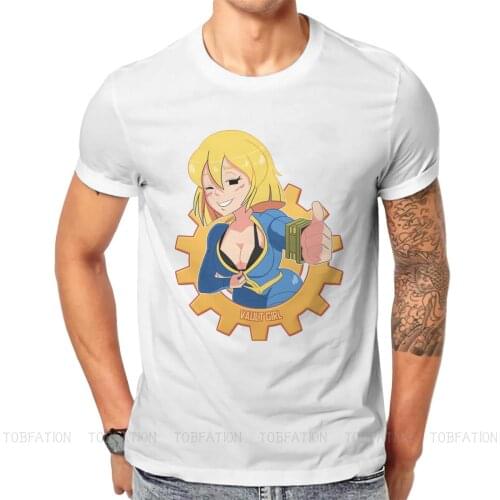 Fallout Game Vault Girl Classic T Shirt Men Ofertas Loose O-Neck Tshirt Cotton Graphic Clothes
