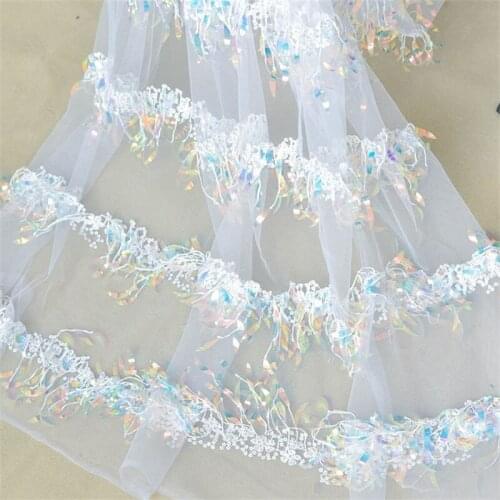 Sequins Lace 3d Tassel Nigerian African Lastest Net High Quality Wedding Dress DIY Craft