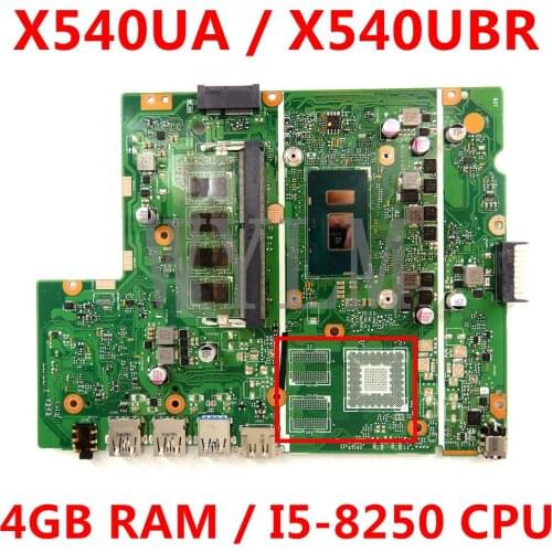 X540UA motherboard 4GB RAM I5-8250 CPU mainboard For ASUS X540UBR X540UB X540UA X540U X540 laptop motherboard Tested
