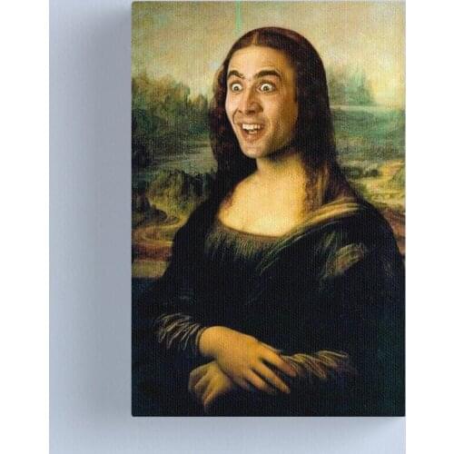 Modular Canvas HD Funny Mona Lisa Man Face Prints Wall Art Posters Cute Paintings Living Room Home Decor Pictures No Framework