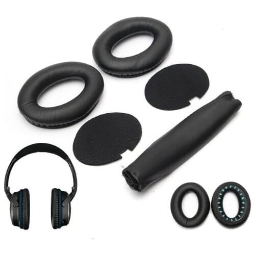 Five-piece Set Replacement Earpads Cushion Headband for Bose QC15 Comfortable Soft Foam Ear Pads Head Beam for Bose QC15