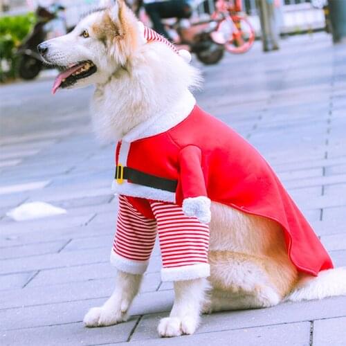 Very Large Dog Santa Claus Clothes Pet Cat windcheater Cute Christmas Santa Claus Cloak Warm Outfit Costume Set Cosplay Size 7XL