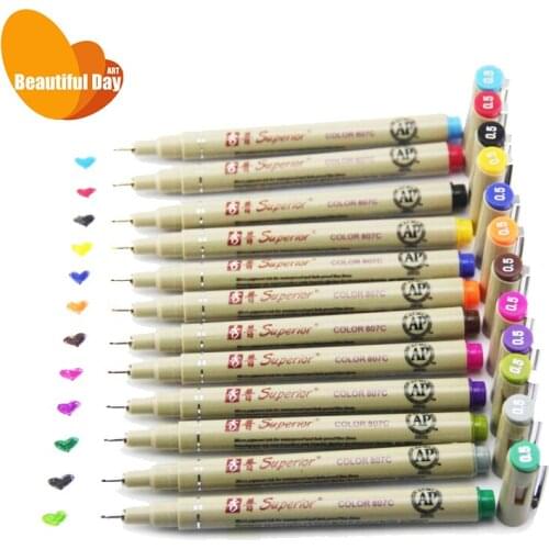 Original Superior 12 colors sketch micron pen,0.5mm fineliner