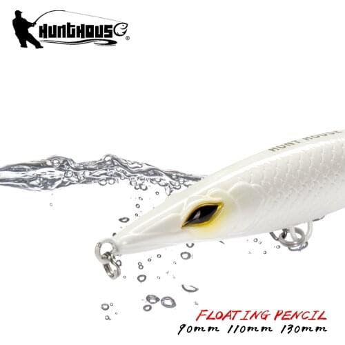 Hunthouse fishing pencil lure 90mm/110mm130mm saltwater floating topwater WTD Surface Stick hard bait bass pike crankbait pesca