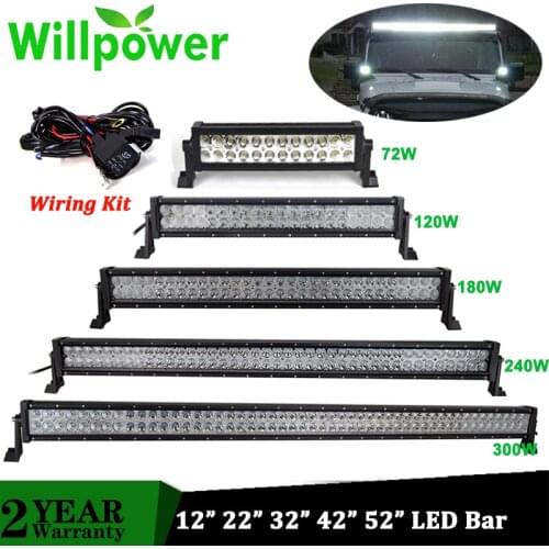 Willpower Super Bright 14 22 32 42 52 inch Offroad Led Bar Dual Row Combo 240W Car Driving Fog Lamp Auto 4x4 Truck ATV UTV Boats