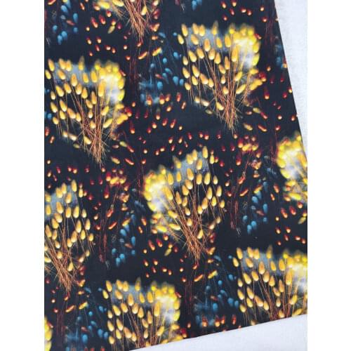 Wheat in Sunshine Cereal crop Cotton Fabric Golden Yellow Colorful Blue DIY Patchwork Textile Tissue Home Clothing viaPhil