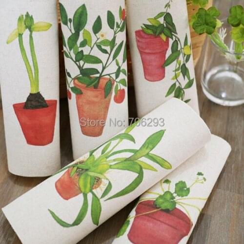 Hand dyed 5Assorted Cotton Linen Printed Quilt Fabric For DIY Sewing Patchwork Home Textile Decor 20x20cm potted