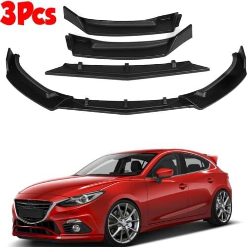 3PCS Car Front Bumper Splitter Diffuser Lip Body Kit Spoiler Protector Cover Deflector Lips For Mazda 3 Axela 2014-2018 2016