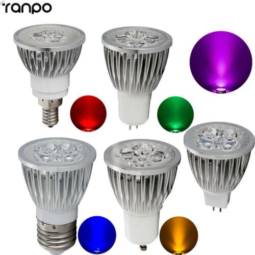 1pcs Super Bright 9W 12W 15W GU10 MR16 E27 E14 E12 LED Bulbs Dimmable LED Spotlight Bulb 220V DC 12v 8 Colorful downlight Lamps