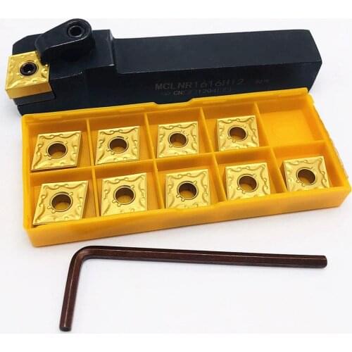 Lathe tool post MCLNR2525M12 MCLNR2020K12 MCLNR1616H12+ 10PCS cemented carbide CNMG120408 CNMG120404CNC lathe parts tool MCLNR