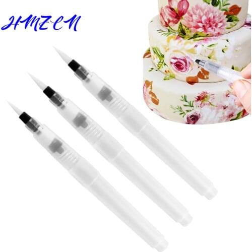 1/3pcs/set Coloring Water Painting Pen Fondant Cake Decoration Plastic Watercolor DIY Fondant Cake Decorating Baking Tools